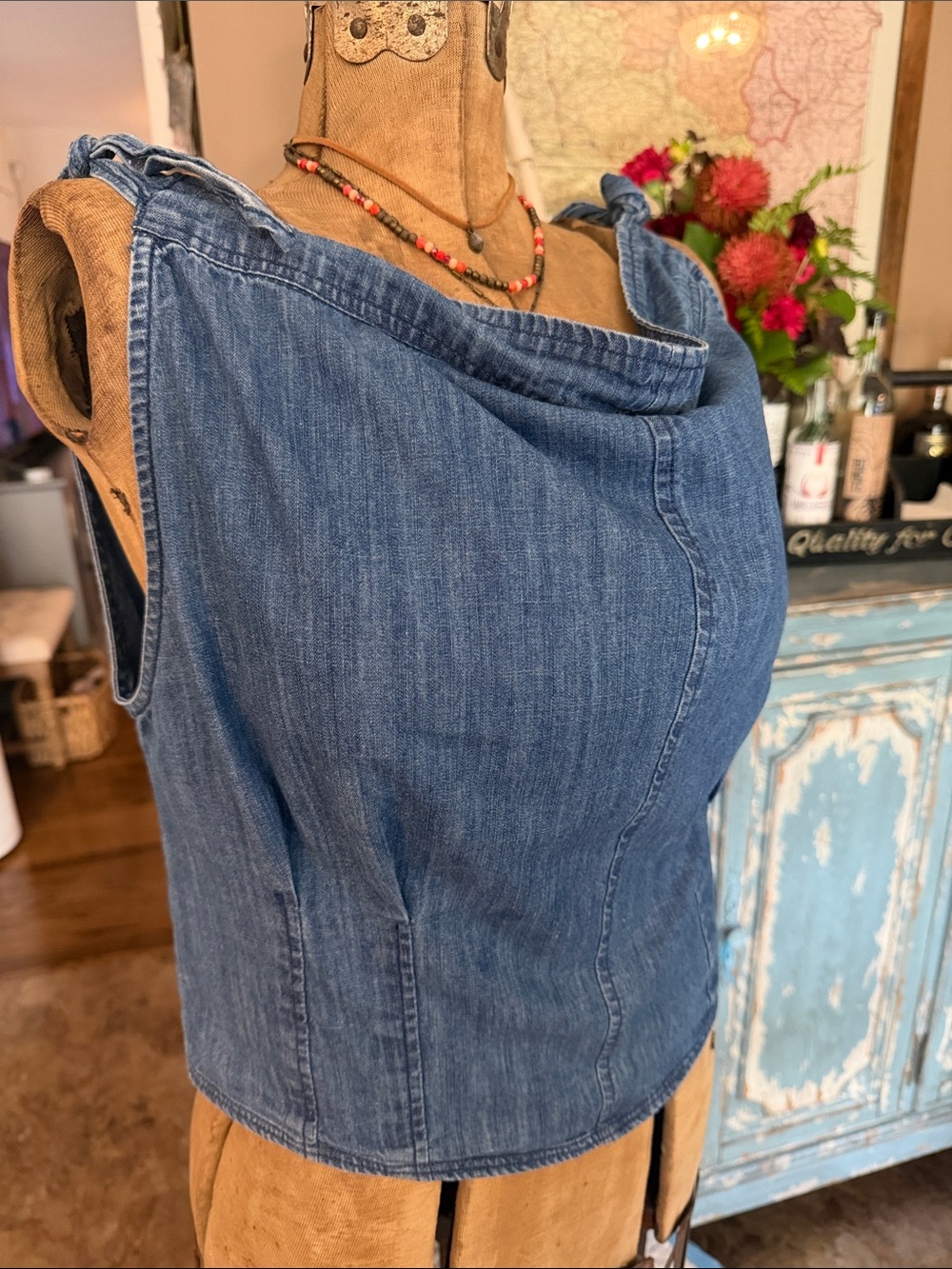 Free People Denim Sleeveless Top